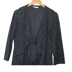 So SOFT!! - Calvin Klein dark gray with design soft cardigan ruffle front